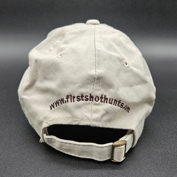 First Shot Outfitters Strapback Hat Dad Ball Cap Beige Embroidered Hunting Texas - Picture 5 of 7